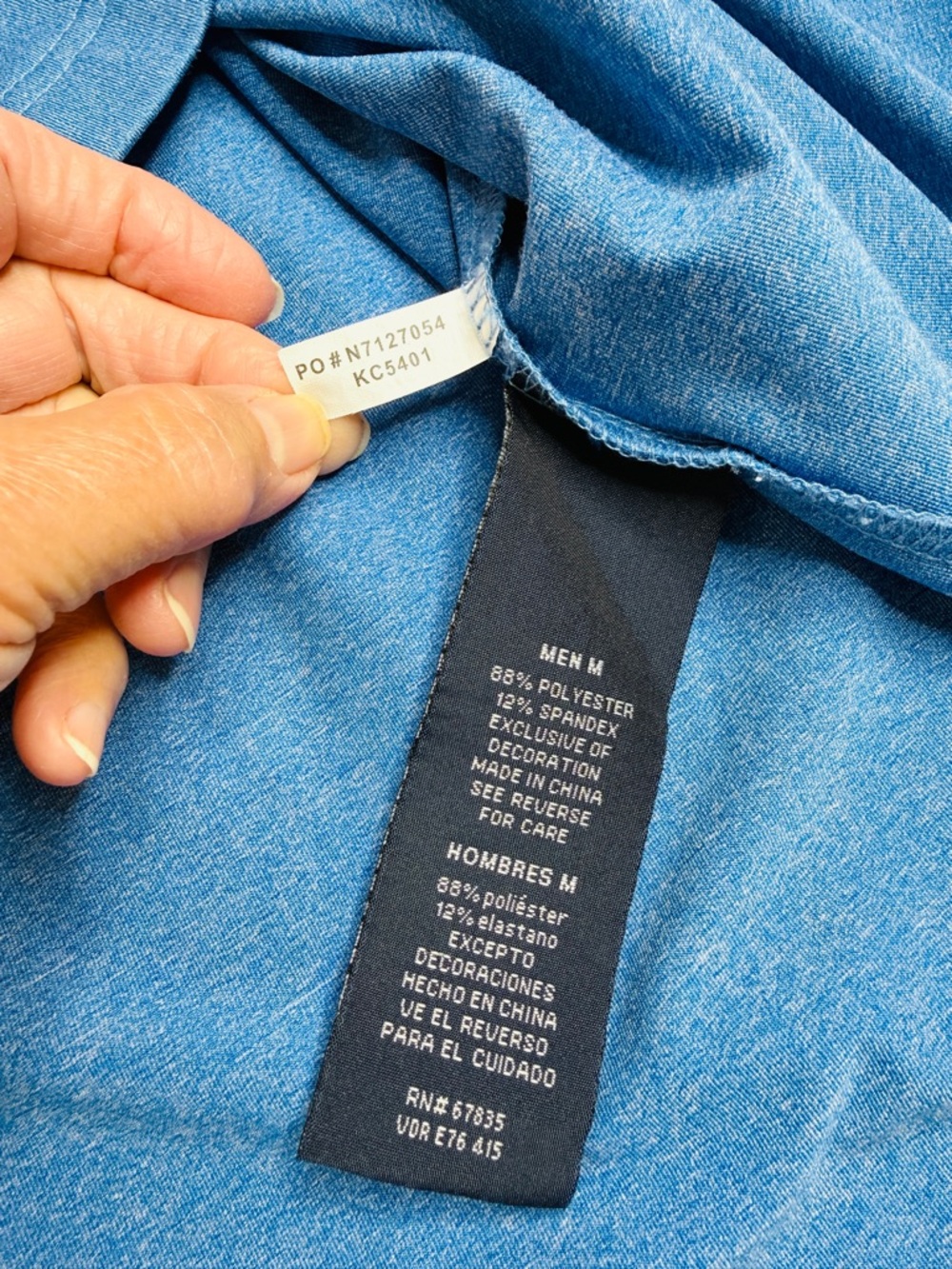 NAUTICA Men’s Heather Blue Performance Polo KC5401 - Picture 5 of 5
